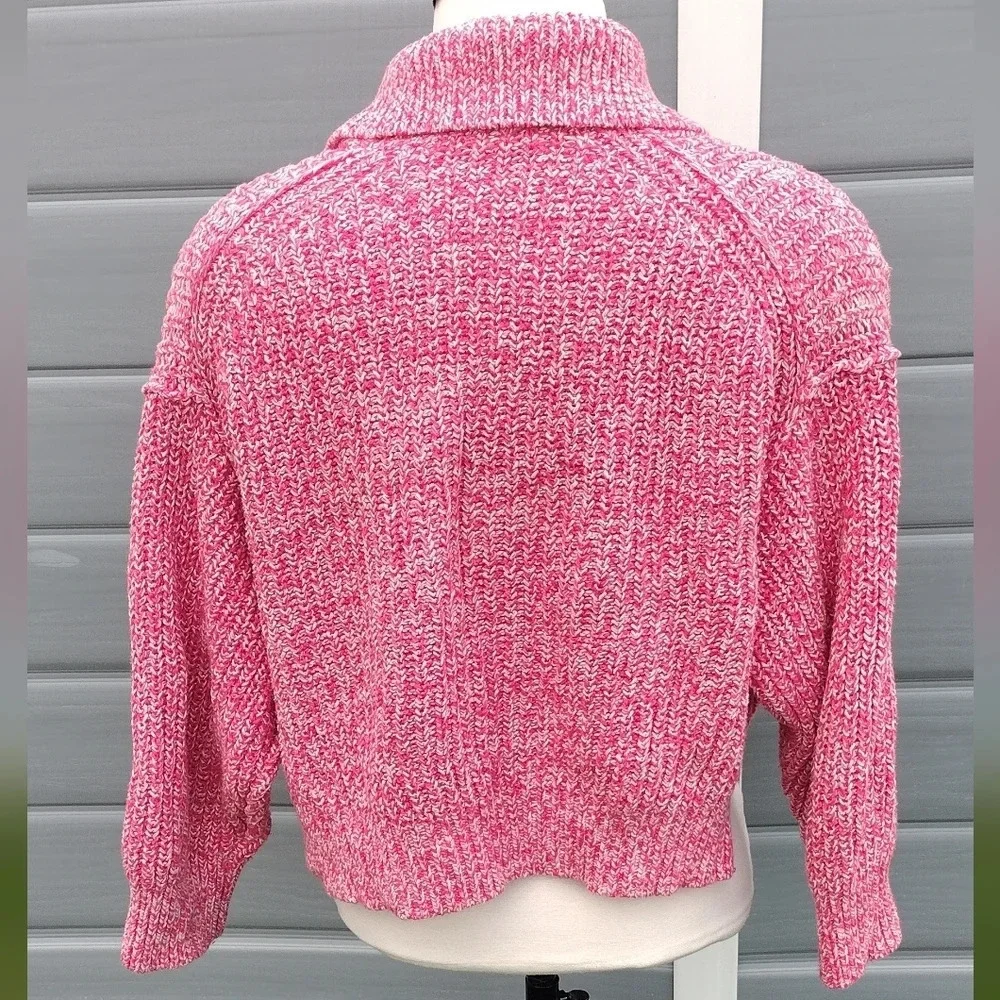 Free People Love This City Collared Sweater XS Pink